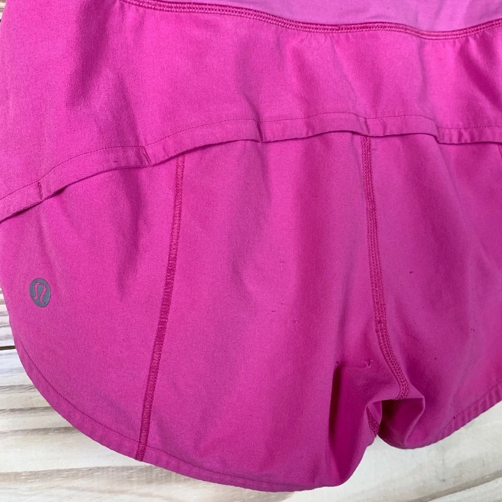 Lululemon Speed Up Shorts Womens 2 Pink High Rise Lined Running Athletic 2.5